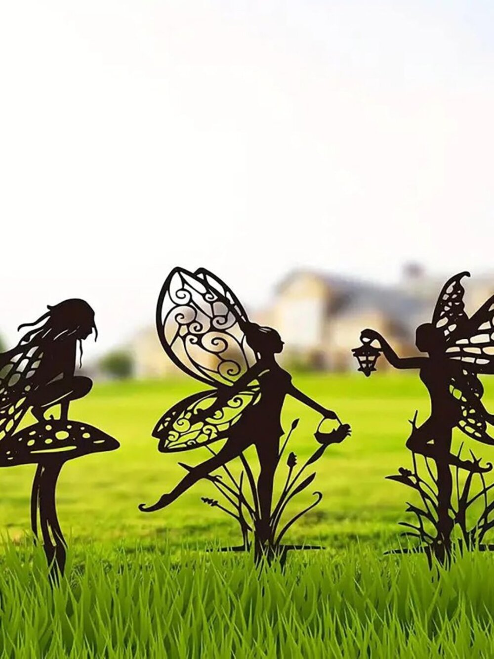Garden Decoration Fairy Metal Flower Fairy 3-Piece Set Suitable for Yard, Flower